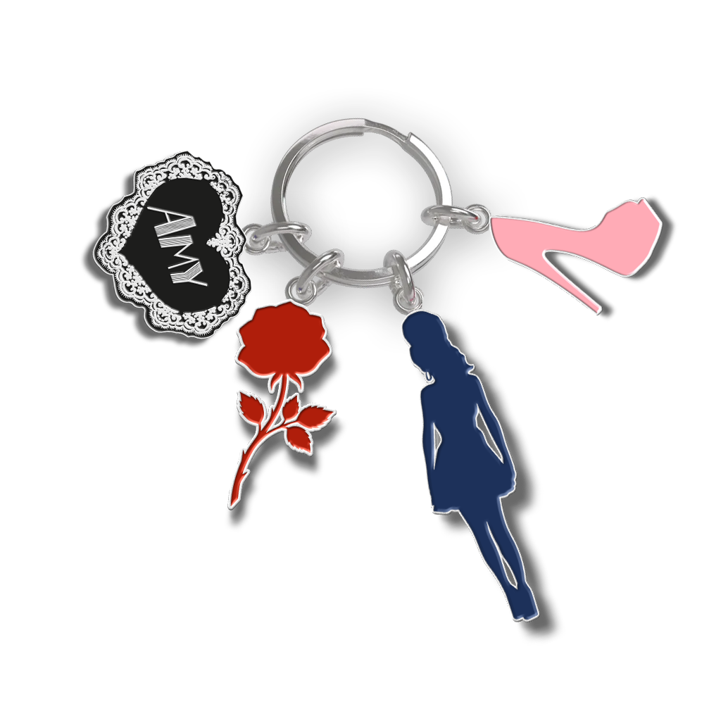 Back To Black Anniversary Charm Keychain